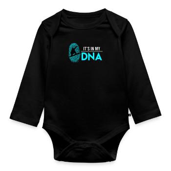 Boarder Snowboarder DNA Saying Snowboard - Organic Longsleeve Baby Bodysuit - black - Front