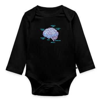 Anatomie d’un cerveau médecine étudiant - Body Bébé bio manches longues - noir - Devant