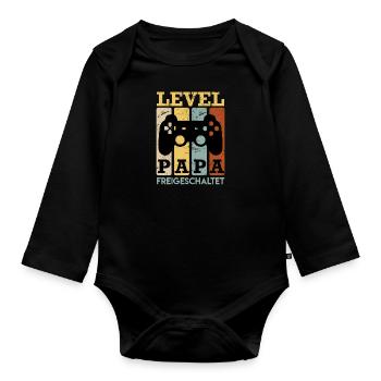 Père de jeu Papa 2022 Fête des Pères - Body Bébé bio manches longues - noir - Devant