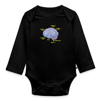Anatomie d’un cerveau - Body Bébé bio manches longues - noir - Devant