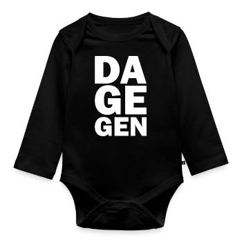 Dagegen - Baby Bio-Langarm-Body - Schwarz - Vorne