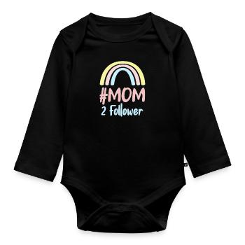 Enceinte de jumeaux Mère jumelle Maman 2022 - Body Bébé bio manches longues - noir - Devant