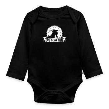 Goat Funny Goat Saying WordPlay Goat This - Organic Longsleeve Baby Bodysuit - black - Front