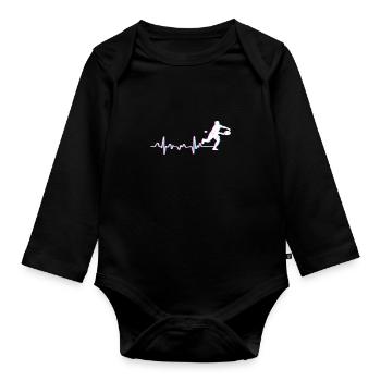 Pickleball Herzschlag Pickleball Joueurs - Body Bébé bio manches longues - noir - Devant