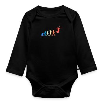 Volleyballerin Aufschlag Volleyball Volleyballer - Baby Bio-Langarm-Body - Schwarz - Vorne