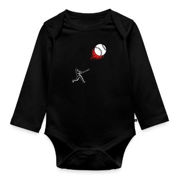 Équipe de baseball Baseball - Body Bébé bio manches longues - noir - Devant