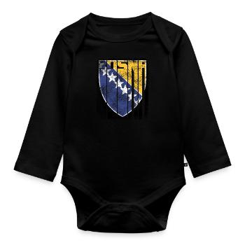 bosna2 - Body Bébé bio manches longues - noir - Devant