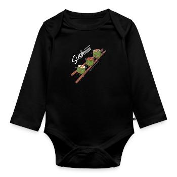 Sushi Fan Sushi Eater Japanese Food - Organic Longsleeve Baby Bodysuit - black - Front