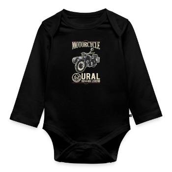 Motorcycle Ural Russian Legend Sidecar - Organic Longsleeve Baby Bodysuit - black - Front