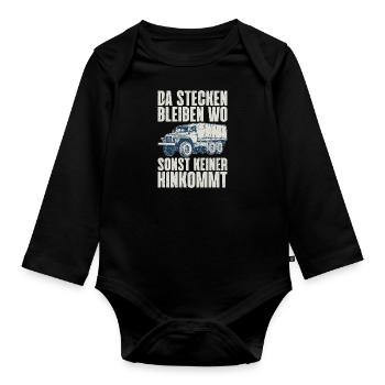 Da stecken bleiben wo sonst keiner hinkommt URAL - Baby Bio-Langarm-Body - Schwarz - Vorne