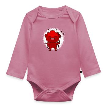 Petit Diable Satan Antéchrist - Body Bébé bio manches longues - mauve - Devant