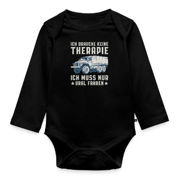 Therapie URAL 375 Fahrer sowjetische Beruf USSR - Baby Bio-Langarm-Body - Schwarz - Vorne