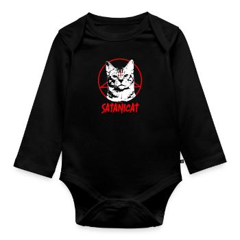 Antichrist Satanicat Satan Cat Devil - Organic Longsleeve Baby Bodysuit - black - Front