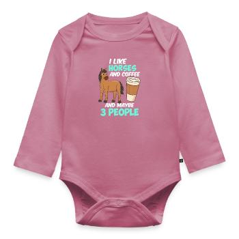 Drôle de cavalier disant riding coffee - Body Bébé bio manches longues - mauve - Devant