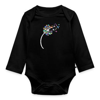 Dandelion Book Books Pusteblume - Organic Longsleeve Baby Bodysuit - black - Front