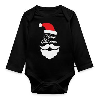 XMAS SANTA - Body Bébé bio manches longues - noir - Devant