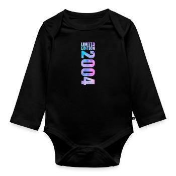 18th birthday 2004 limited edition 18 years - Organic Longsleeve Baby Bodysuit - black - Front