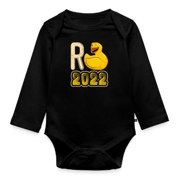 Pension 2022 Duck Pensioner Pension - Organic Longsleeve Baby Bodysuit - black - Front