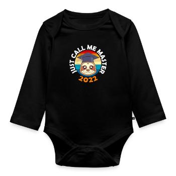 Maître? Aucun problème! Maîtrise - Body Bébé bio manches longues - noir - Devant
