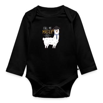 Master's Degree 2022 Call me Master - Organic Longsleeve Baby Bodysuit - black - Front