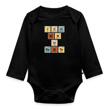 Ruhestand Lehrer in Rente Chemielehrer - Baby Bio-Langarm-Body - Schwarz - Vorne