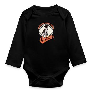 Pour toujours sous les étoiles Dog Space Laika - Body Bébé bio manches longues - noir - Devant