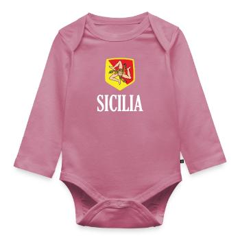 Sicilia Palerme Armoiries italiennes Sicile - Body Bébé bio manches longues - mauve - Devant