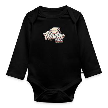 Master 2022 Master Abschluss 2022 - Baby Bio-Langarm-Body - Schwarz - Vorne