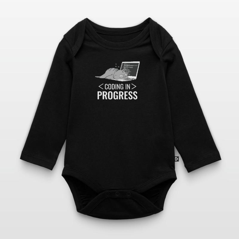 Programmieren Computer Nerd Katze Baby Bio-Langarm-Body