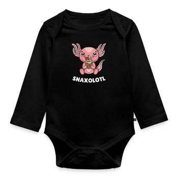 Snaxolotl Axolotl Amphibiens Amphibiens à queue - Body Bébé bio manches longues - noir - Devant