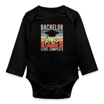 Bachelor Level Complete Bachelor Abschluss - Baby Bio-Langarm-Body - Schwarz - Vorne