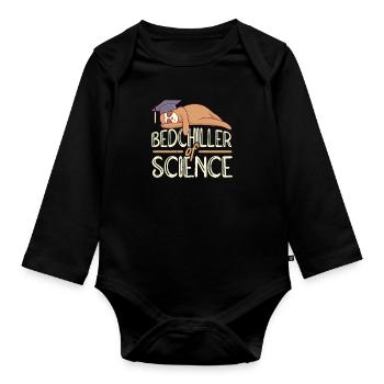 Bedchiller of Science Bachelorabschluss Bachelor - Baby Bio-Langarm-Body - Schwarz - Vorne