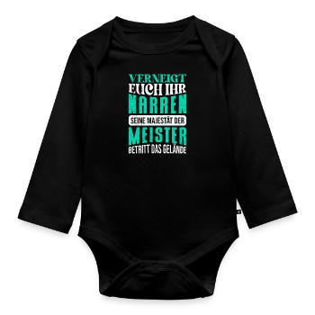 Meisterprüfung bestanden Meisterschule Meister - Baby Bio-Langarm-Body - Schwarz - Vorne