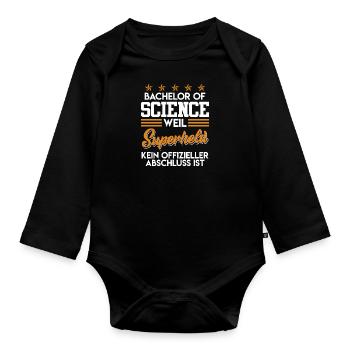 Baccalauréat ès sciences Baccalauréat - Body Bébé bio manches longues - noir - Devant