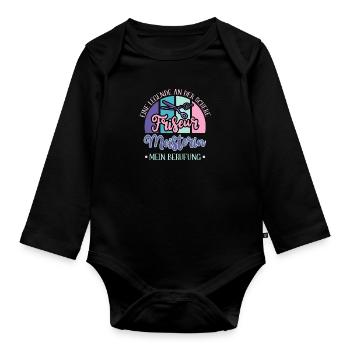 Meisterin Friseur Meister Meisterprüfung bestanden - Baby Bio-Langarm-Body - Schwarz - Vorne