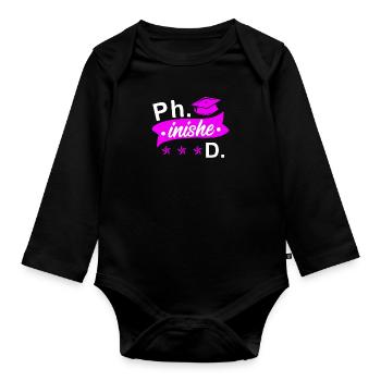 Dissertation defends doctor 2022 doctorate - Organic Longsleeve Baby Bodysuit - black - Front