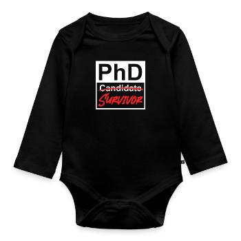 Thèse de doctorat survit au doctorat Survivant Doctorat - Body Bébé bio manches longues - noir - Devant