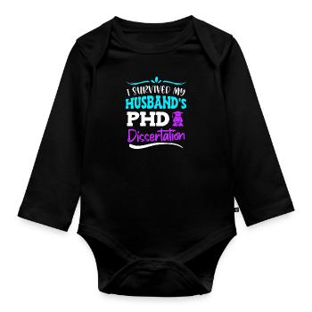 Promotion Doktor 2022 Ehefrau - Baby Bio-Langarm-Body - Schwarz - Vorne
