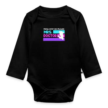 Frau Doktor 2022 Doktortitel - Baby Bio-Langarm-Body - Schwarz - Vorne