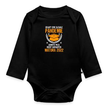 Matura 2022 Pandemie konnte mich nicht stoppen - Baby Bio-Langarm-Body - Schwarz - Vorne