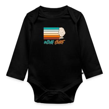 Wing Surf Wing Foil Wing Foiler - Organic Longsleeve Baby Bodysuit - black - Front
