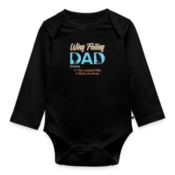 Wing Foiling Dad Wing Surf Wing Foil - Baby Bio-Langarm-Body - Schwarz - Vorne