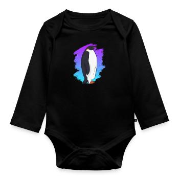 Pinguin Königspinguin - Baby Bio-Langarm-Body - Schwarz - Vorne