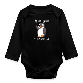 Petit ami pingouin pas court - Body Bébé bio manches longues - noir - Devant
