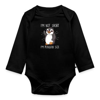 Petit ami pingouin pas court - Body Bébé bio manches longues - noir - Devant