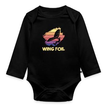 Wing Foil - Baby Bio-Langarm-Body - Schwarz - Vorne