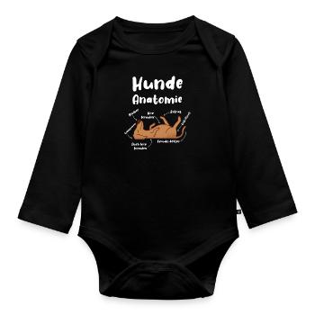 Hunde Anatomie Hundebesitzer Lustiges Hunde - Baby Bio-Langarm-Body - Schwarz - Vorne