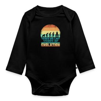 DJ Evolution DiscJockey Old School Idea 005-134 - Organic Longsleeve Baby Bodysuit - black - Front