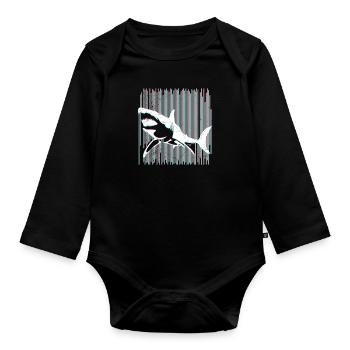 Hai weißer Hai Taucher Meeresbiologe - Baby Bio-Langarm-Body - Schwarz - Vorne