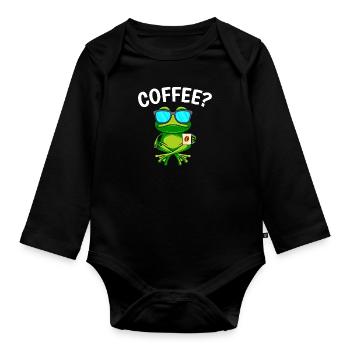 Café? Buveur de café Machine à café entièrement automatique Espresso - Body Bébé bio manches longues - noir - Devant
